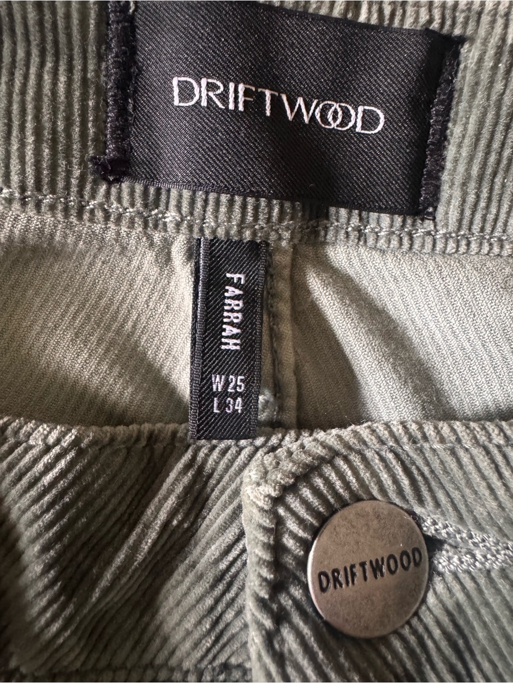 Sage corduroy Driftwood bell bottoms - Picture 4 of 4